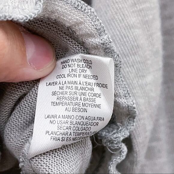 HIATUS Grey Crop Top Long Sleeve Smocked Hem M - Picture 6 of 8